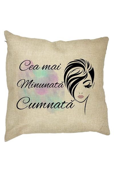 BEKZ Perna Decorativa pentru Cumnata 2, 40x40 cm, Husa Detasabila, Burduf