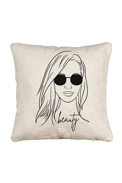 BEKZ Perna Decorativa Canapea, Model Beauty life, 40x40 cm, Cu fermoar