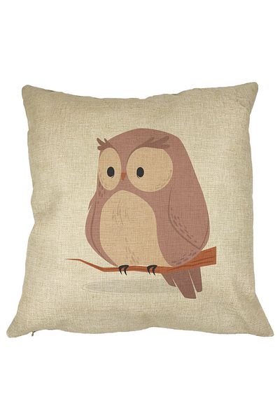 BEKZ Perna Decorativa Bufnita, 40x40 cm, Husa Detasabila, Burduf