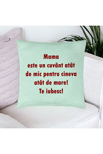 BEKZ Διακοσμητικό Μαξιλάρι, Σχέδιο για τη Μαμά Σ' Αγαπώ, 40x40 εκ., Πράσινο τ...