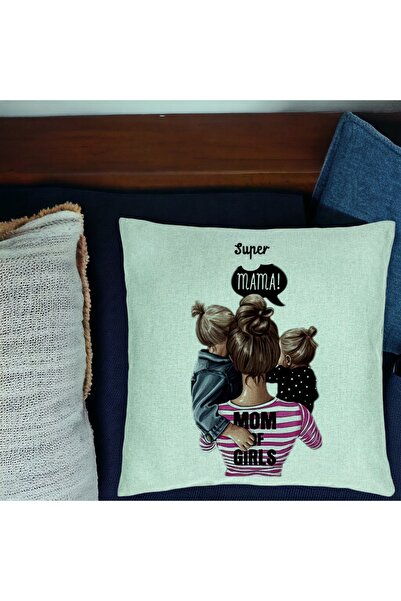 BEKZ Perna Decorativa, Model Super Mama, 40x40 cm, Verde Menta, Husa Detasabi...