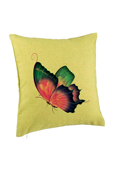 BEKZ Perna Decorativa, Model Fluture Multicolor, 40x40 cm, Verde, Husa Detasa...