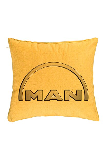 BEKZ Perna Decorativa, Man, 40x40 cm, Galben, Husa Detasabila, Burduf