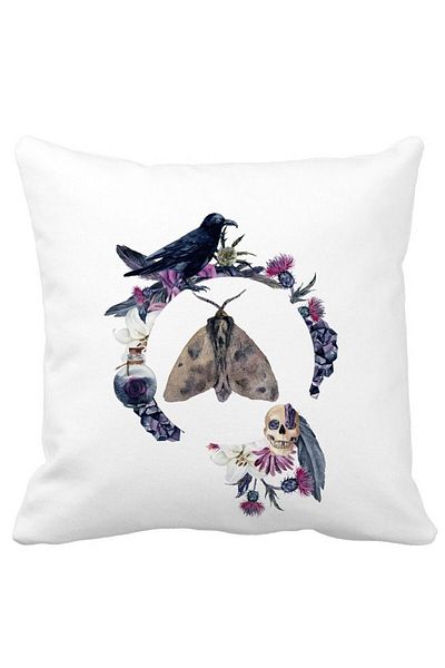 BEKZ Pillowcase With Halloween Motif 8, 40x40 Cm, White, Matte