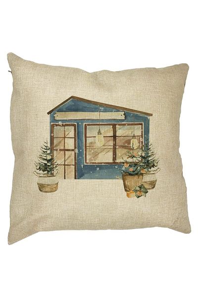 BEKZ Perna Decorativa cu tematica de Craciun, 2, 40x40 cm, Husa Detasabila, Burduf