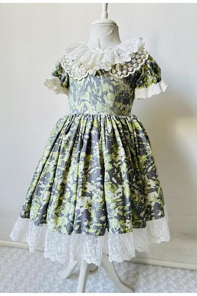 Gala Patterned Hem Lace Children's Dress