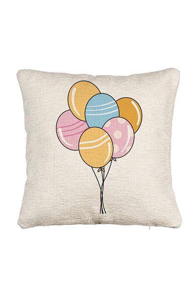 BEKZ Perna Decorativa Canapea, Model Baloane Multicolor, 40x40 cm, Cu fermoar