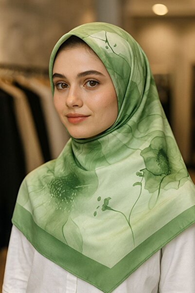 ELZE MODA شال من قماش الفوال القطني منقوش