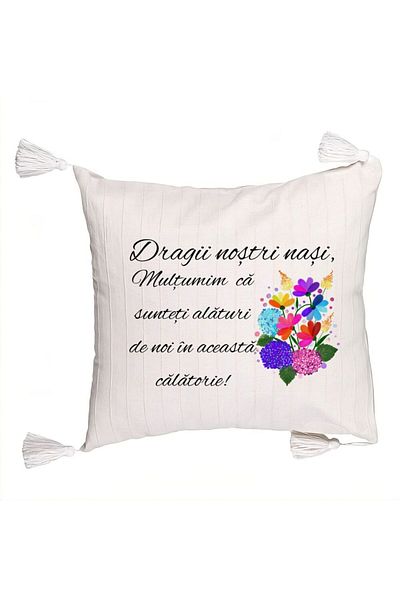 BEKZ Fringed Pillowcase for Godmothers 1, 45x45 cm, With zipper