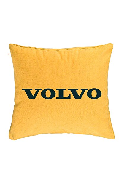 BEKZ Perna Decorativa, Volvo, 40x40 cm, Galben, Husa Detasabila, Burduf