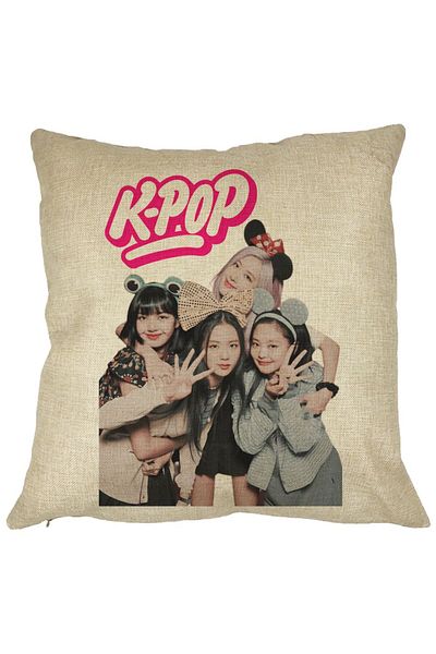 BEKZ Perna Decorativa K-pop, 40x40 cm, Husa Detasabila, Burduf