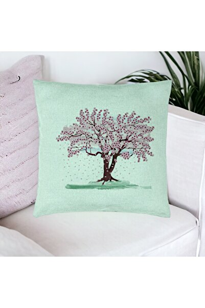 BEKZ Perna Decorativa, Model Rose Tree, 40x40 cm, Verde Menta, Husa Detasabil...