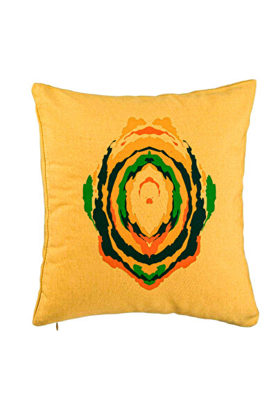 BEKZ Față de pernă, model abstract, multicolor, 40x40 cm, galben