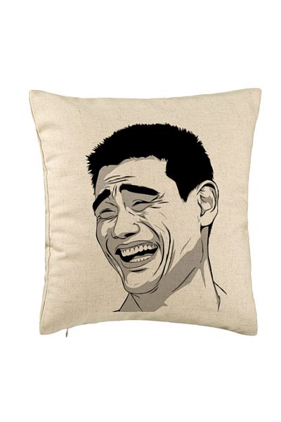 BEKZ Perna Decorativa, Model Meme, 40x40 cm, Bej, Husa Detasabila, Burduf
