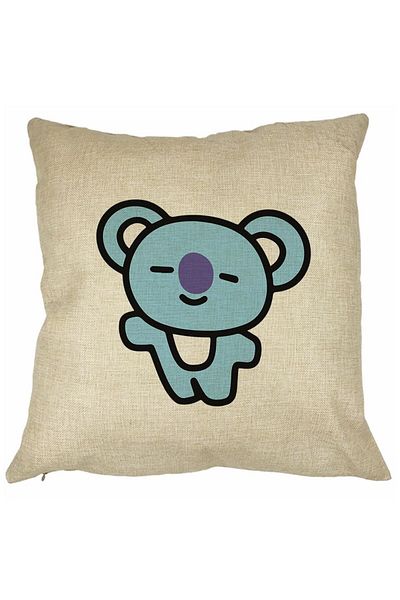 BEKZ Perna Decorativa Patrata Ursulet Koala, 40x40 cm, Husa Detasabila, Burduf