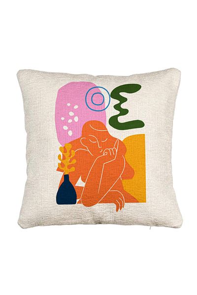 BEKZ Perna Decorativa Canapea, Model Abstracta 1, 40x40 cm, Cu fermoar