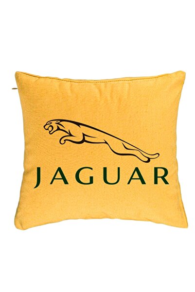BEKZ Perna Decorativa, Jaguar, 40x40 cm, Galben, Husa Detasabila, Burduf