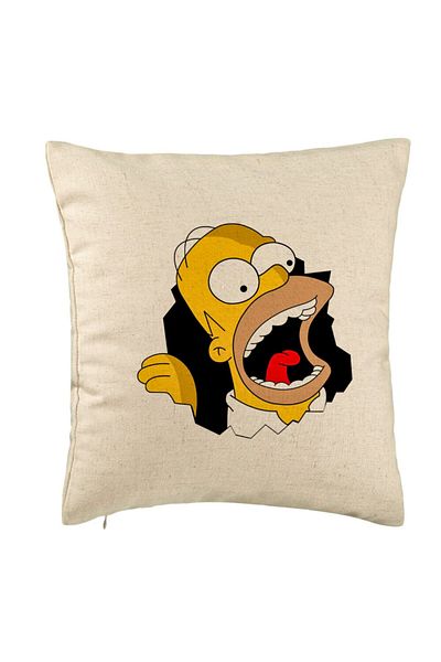 BEKZ Perna Decorativa, Model Simpsons Homer 2, 40x40 cm, Bej, Husa Detasabila, Burduf