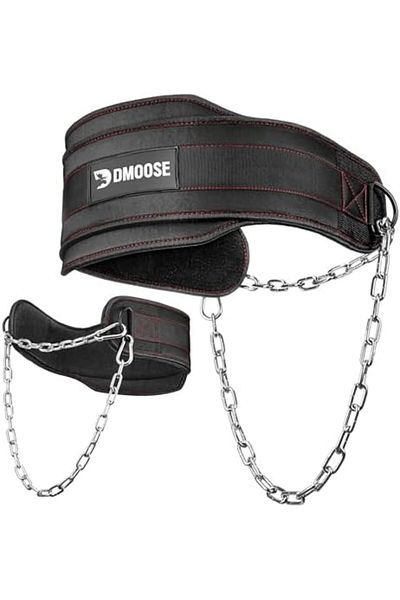 Generic DMoose Dip Belt for Weightlifting, Weight Belt with Chain for Pullup, Gym Lifting Belt for Powerlift