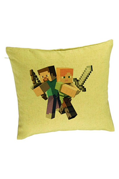 BEKZ Față de pernă, model Minecraft, 40x40 cm, verde