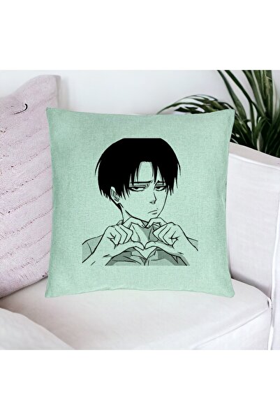 BEKZ Față de pernă, model Love You Levi, 40x40 cm, verde mentă