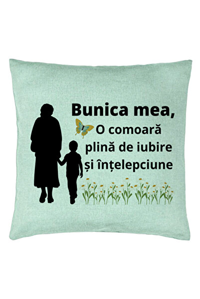 BEKZ Perna Decorativa pentru Bunicul 19, 40x40 cm, Verde Menta, Husa Detasabi...