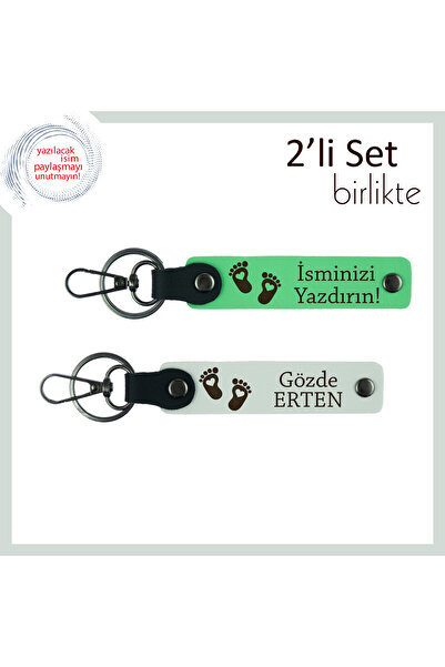 Miaju سلسلة مفاتيح على شكل قلب وقدم خاصة للفتيات الصغيرات، مجموعة يمكن كتابة ...