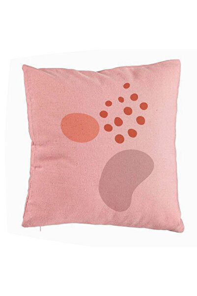 BEKZ Perna Decorativa, Model Abstracta 11, 40x40 cm, Roz, Husa Detasabila, Bu...