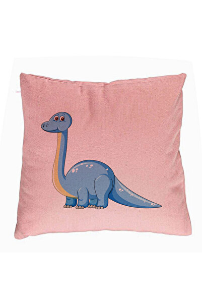 BEKZ Perna Decorativa, Model copii, Blue Dinozaur, 40x40 cm, Roz, Husa Detasa...