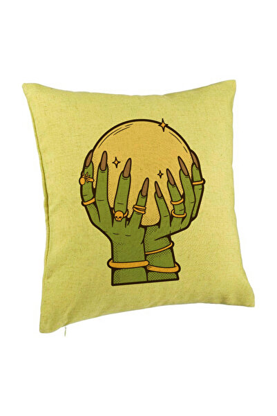 BEKZ Декоративна възглавница с мотив Хелоуин 9, 40x40 см, Зелена, Свалящ се к...