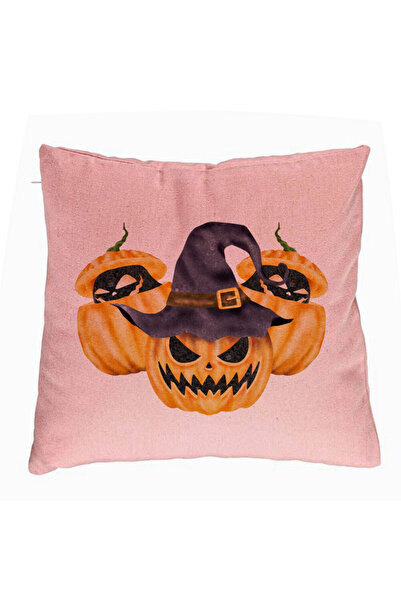 BEKZ Μαξιλαροθήκη με 3 μοτίβα κολοκύθας για το Halloween, 40x40 εκ., ροζ