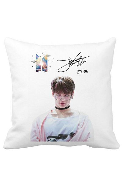 BEKZ Bts Jungkook 2 Pillowcase, 40x40 Cm, White, Matte