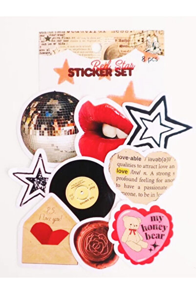 ÖZ OFİS Red Star 8'li Sticker Set