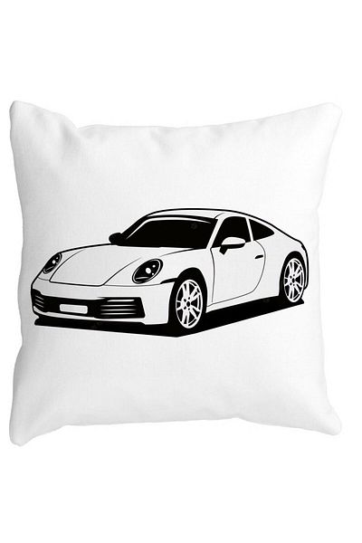 BEKZ Față de pernă pătrată Porsche 911, 40x40 cm, albă, mată