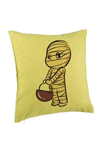 BEKZ Perna Decorativa cu motiv Mumie de Halloween 1, 40x40 cm, Verde, Husa De...