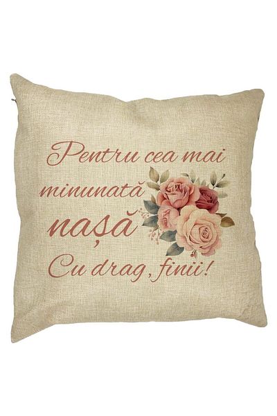 BEKZ Perna Decorativa pentru Nasa 1, 40x40 cm, Husa Detasabila, Burduf