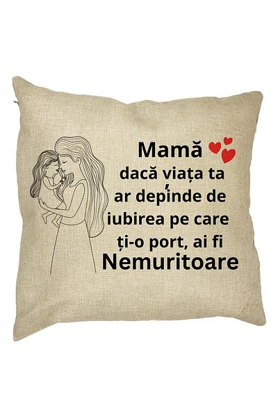 BEKZ Perna Decorativa pentru Mama 4,40x40 cm, Husa Detasabila, Burduf