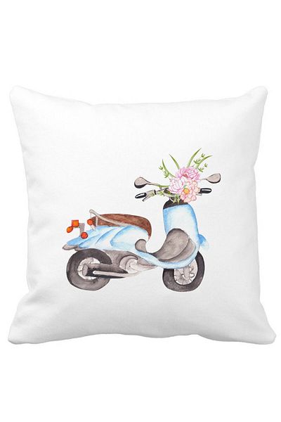 BEKZ Square Flower Bike Pillowcase, 40x40 Cm, White, Matte