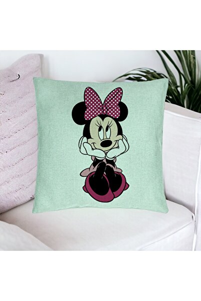 BEKZ Perna Decorativa, Model copii Minnie Mouse, 40x40 cm, Verde Menta, Husa ...