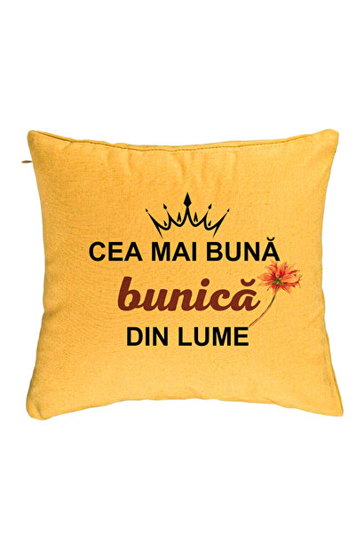 BEKZ Față de pernă pentru bunică 12, 40x40 cm, galbenă