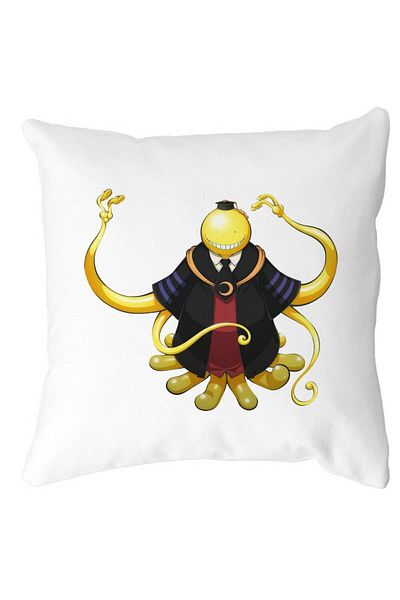 BEKZ Pernă decorativă cu profesorul din Assassination Classroom, 40x40 cm, alb, mat, husă detașabilă, B