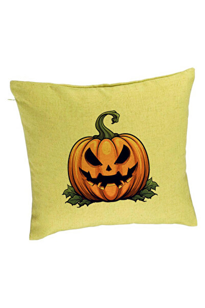 BEKZ Față de pernă cu motiv de dovleac de Halloween 1, 40x40 cm, verde