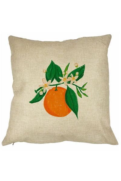 BEKZ Perna Decorativa Patrata Portocala, 40x40 cm, Husa Detasabila, Burduf