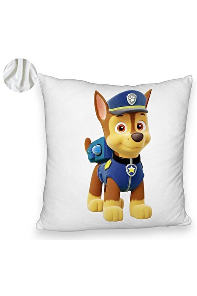 BEKZ Perna Decorativa Fluffy, Model Chase, 40x40 cm, Alba, Husa Detasabila, Burduf