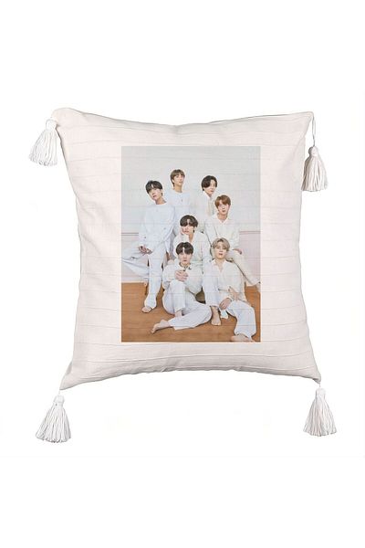 BEKZ BTS Army 8 Fringed Pillowcase, 45×45 cm, With zipper