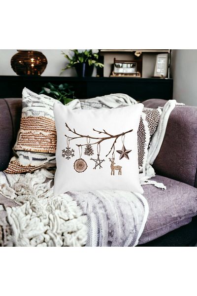 BEKZ Christmas Themed Pillowcase, 16, 40x40 Cm, White, Matte