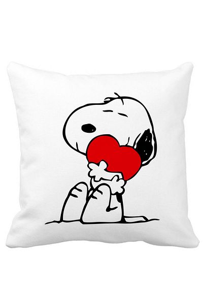 BEKZ Doggo Love Square Pillowcase, 40x40 Cm, White, Matte