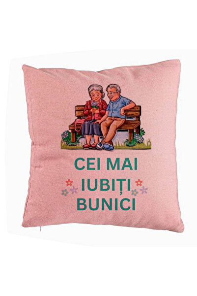 BEKZ Perna Decorativa pentru Bunici 9, 40x40 cm, Roz, Husa Detasabila, Burduf