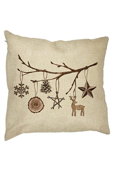 BEKZ Perna Decorativa cu tematica de Craciun, 16, 40x40 cm, Husa Detasabila, ...