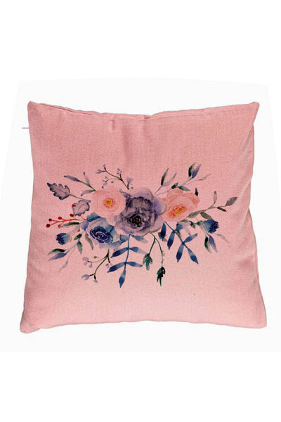 BEKZ Μαξιλαροθήκη, με λουλουδάτο μοτίβο, 40x40 εκ., ροζ